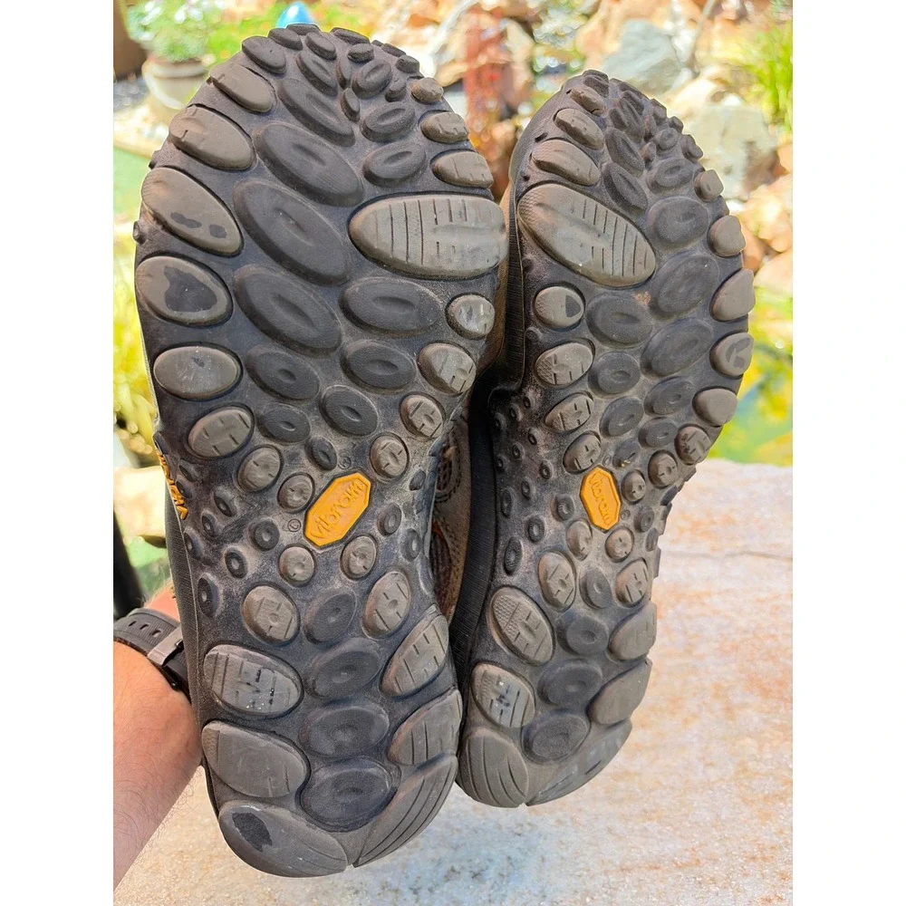 Merrell Chameleon Wrap Pro Mens 9 Hiking Shoes Brown Orange Vibram Continuum